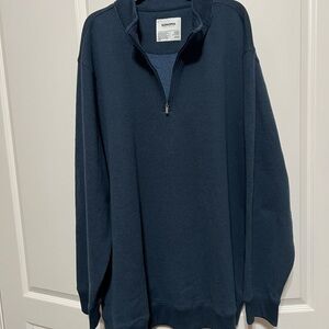 Sonoma Men's Navy Blue 1/4 Zip-Up Sweater NWT 4XB Big & Tall